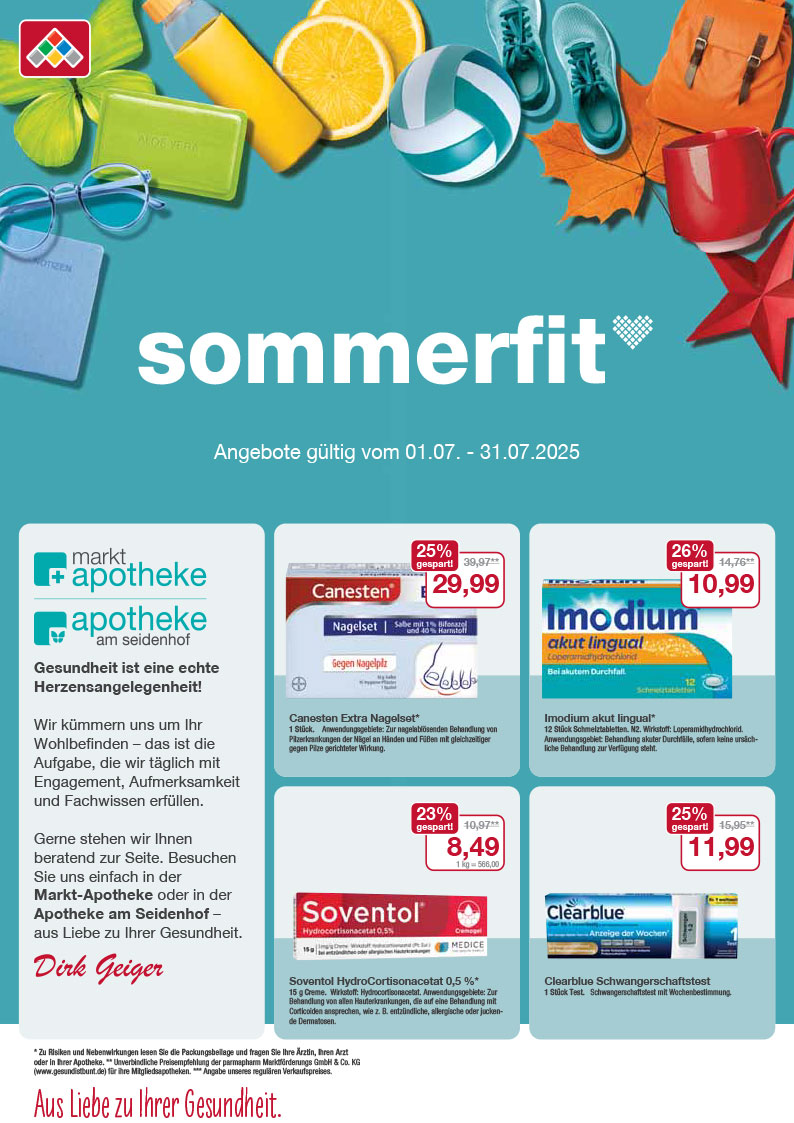 Flyer mit den Juli-Angeboten 