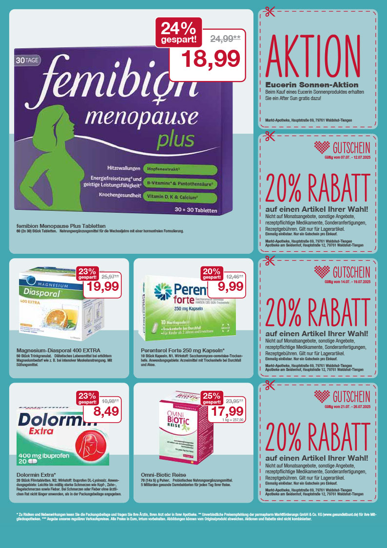 Flyer mit den Juli-Angeboten 