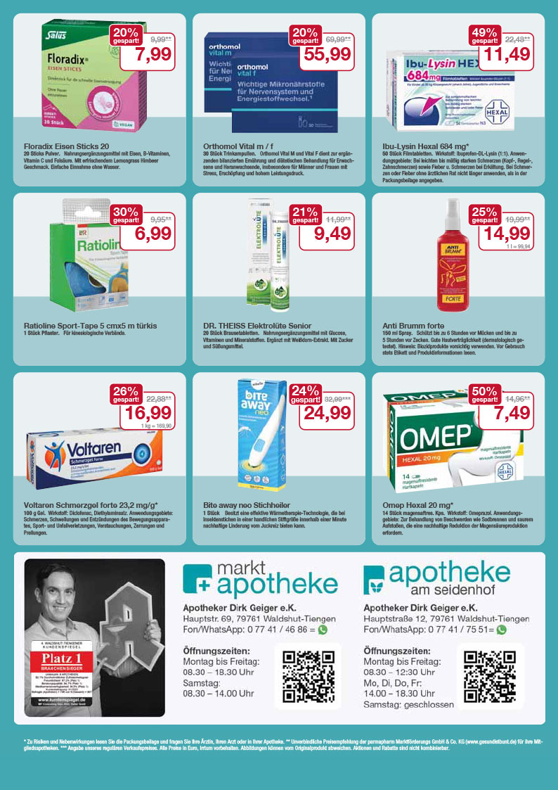 Flyer mit den Juli-Angeboten 