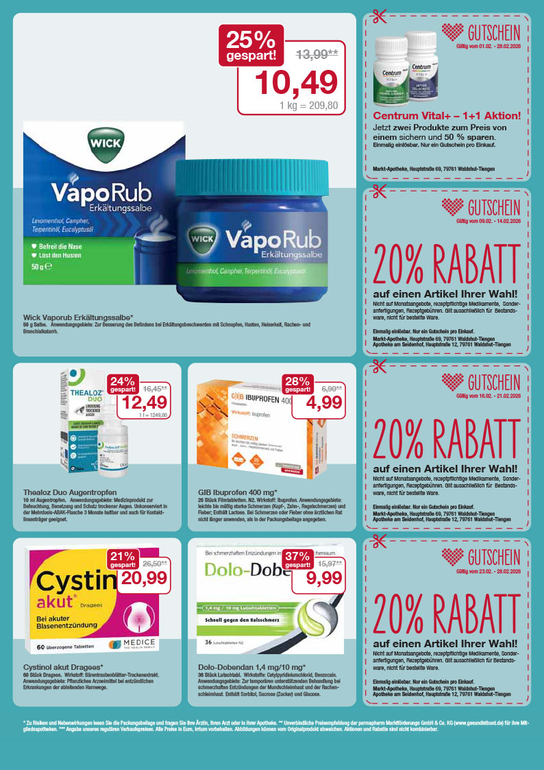 Flyer mit Angeboten für den Monat Februar