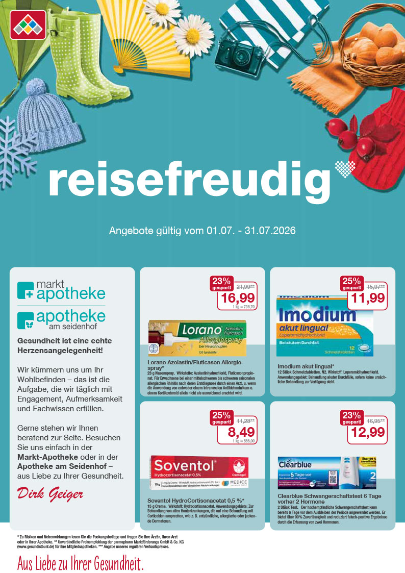 Flyer mit Juli-Angeboten