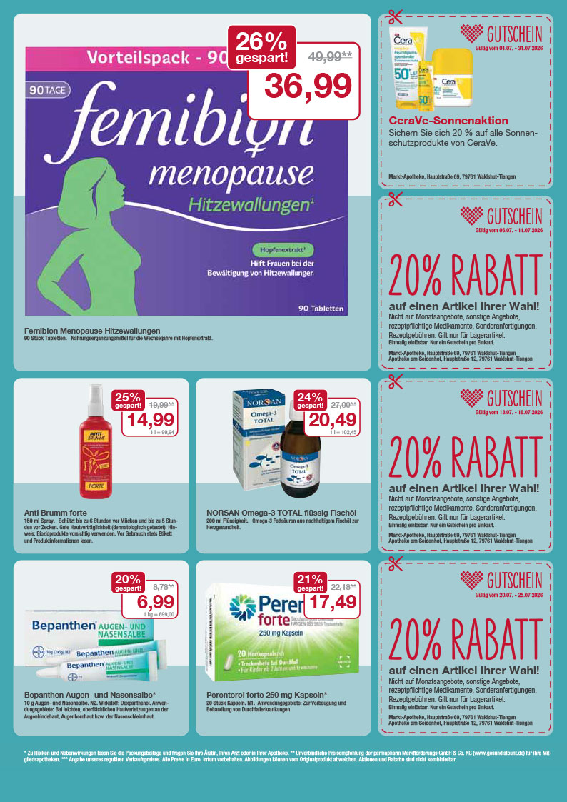 Flyer mit Juli-Angeboten