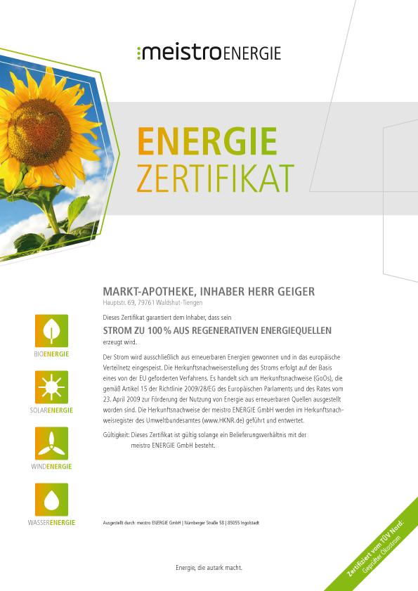 Energie-Zertifikat