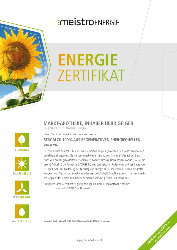 Energie-Zertifikat Energie-Zertifikat